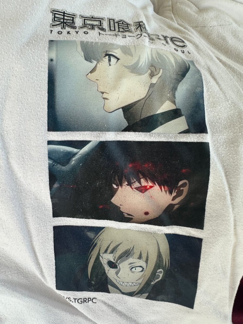 Tokyo Ghoul Ken Kaneki Human Men's White T Shirt Size Small TGRPC Rize Kamishiro